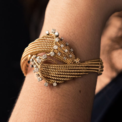 Bracelet Bracelet fils d'or et diamants 58 Facettes 19-623