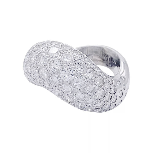Bague 55 Bague Fred, "Mouvementée", or blanc, diamants. 58 Facettes 32589