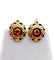 Dormeuses antique or rose 18k étoile et pierres rouges (circa 1900) 58 Facettes A05839