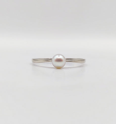 Bague 56.5 Bague Art Déco or blanc ornée d'une perle 58 Facettes A05394