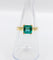 Bague 52.5 Bague solitaire Art déco en or 18k et émeraude 1,20 carat vintage 58 Facettes A06510