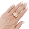 Bague 61 Bague « Tank » or rose, or blanc, diamants taille 8/8. 58 Facettes 34638