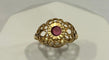 Bague 57 Bague or jaune grenat 58 Facettes LP547/4