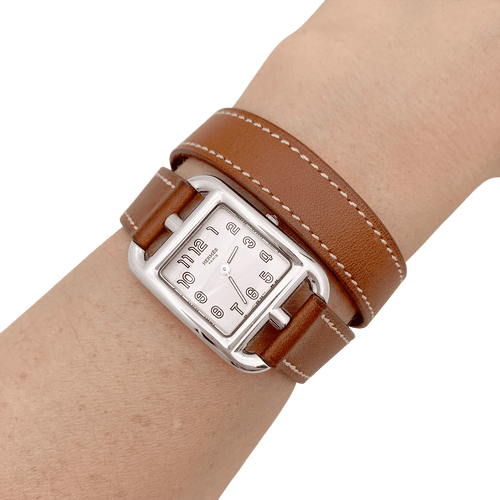 Montre Montre Hermès, "Cape Cod", acier, cuir. 58 Facettes 34616