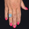 Bague 55 BAGUE EN OR BLANC 18 KT - AIGUE-MARINE ET DIAMANTS - ART DÉCO' 58 Facettes