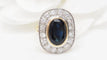 Bague 53.5 Bague pompadour en or bicolore, saphir et diamants 58 Facettes