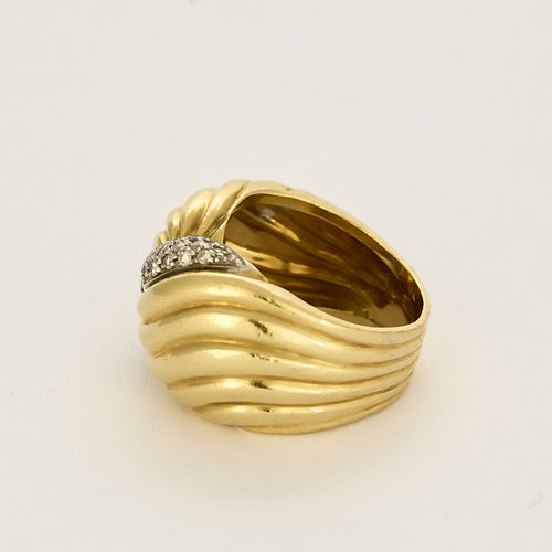 Bague 54 Bague or jaune et diamants à motif de noeud stylisé 58 Facettes LIS2487