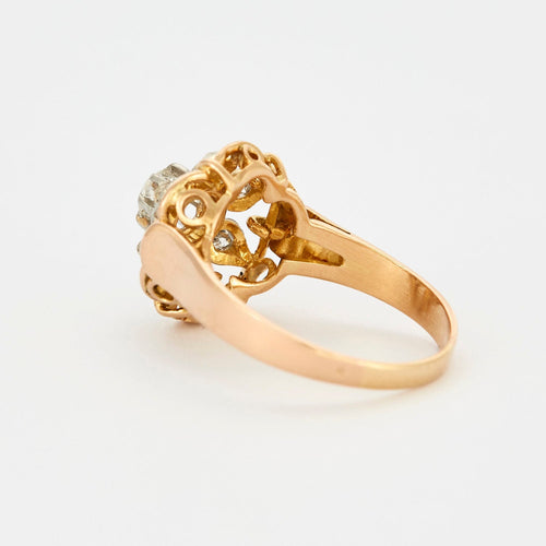 Bague 56 Bague motif floral sertie de diamants 58 Facettes 127207160538