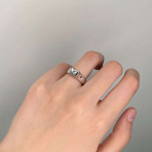 Bague 51 Bague - Or blanc & Diamant 0,25 carat 58 Facettes 220013R