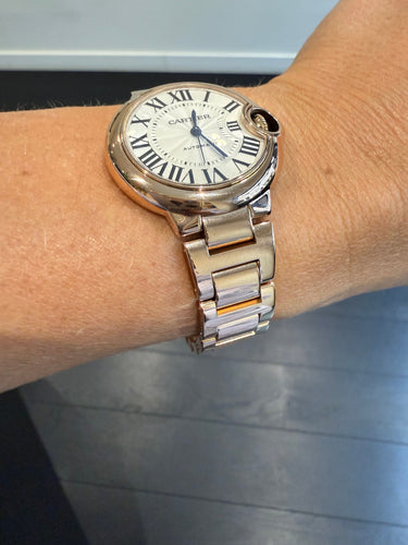 Montre Cartier - Montre Ballon Bleu Or Rose - 33 mm 58 Facettes 1.0000922/1