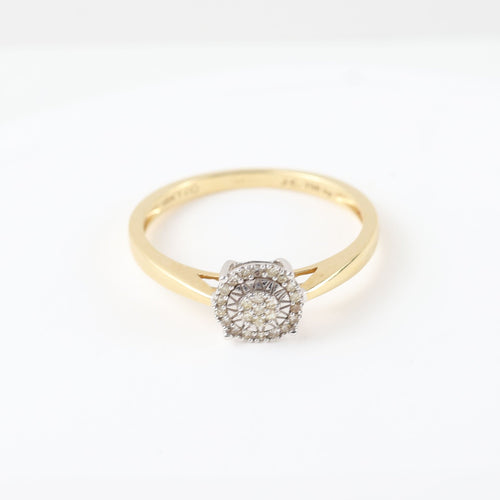 Bague 57 Bague bicolore en or jaune et blanc 18 carats et diamants de 0,25 carat 58 Facettes 129605A