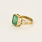 Bague 56 Bague en or jaune et émeraude 58 Facettes NAR0148