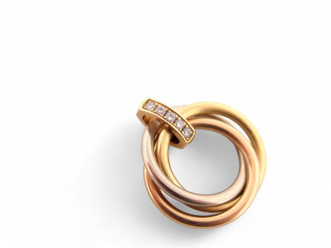 Collier collier CARTIER trinity 3 ors 18k 5 diamants 0.06ct chaine 9.74gr 58 Facettes 271145