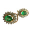 Boucles d'oreilles Boucles d'oreilles néoclassiques contemporaines en or jaune avec diamants et émeraude 58 Facettes Q374B(127)