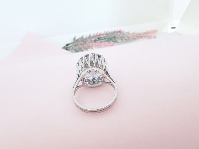 Bague Aigue-marine en solitaire Or Blanc 18 K