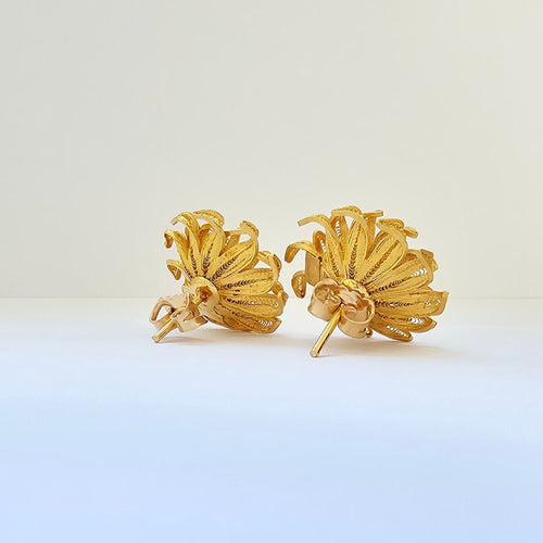 Boucles d'oreilles Boucles d’oreilles motif floral en or jaune 58 Facettes GEL-ER-FLW-YG