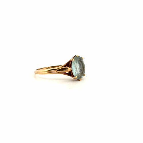 Bague 54 Solitaire Or Jaune & Tourmaline bleu 58 Facettes 59-GS36182