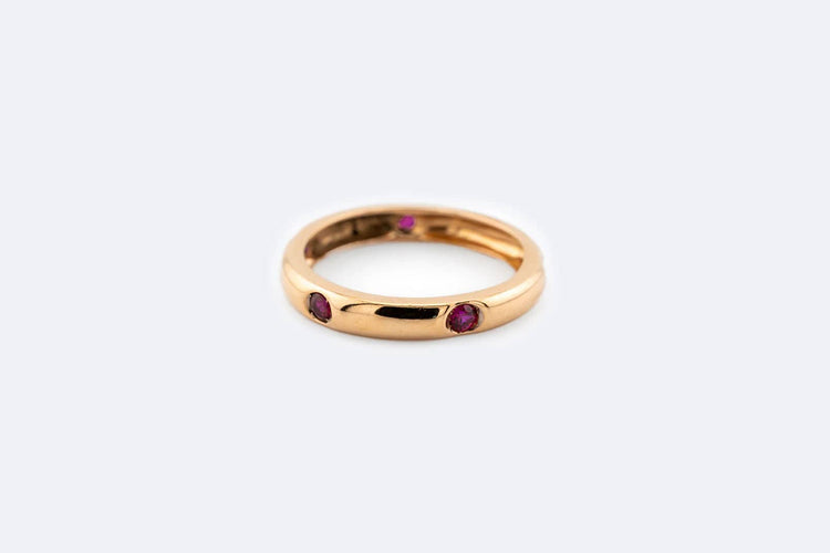 Bague Oro Giallo / 18 Bague en or jaune avec rubis 58 Facettes anl403