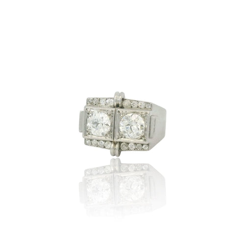 Bague Bague en or blanc et diamant des années 1940 58 Facettes