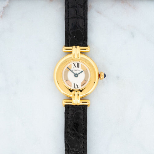 Montre Cartier Must Colisée - Ivory trinity dial - Mint - Full set 58 Facettes