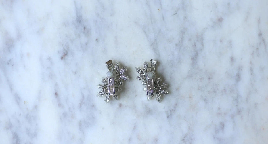 Boucles d'oreilles Guillemin & Soulaine Clips d'Oreilles Fleur Diamants 58 Facettes