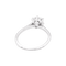 Bague 53 Solitaire platine, or blanc 750/000, diamant coussin taille ancienne. 58 Facettes 34656