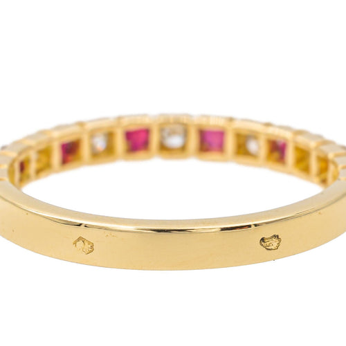 Bague 49 Bague Demi alliance Or jaune Diamant 58 Facettes 3517047CN