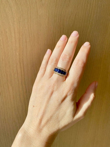 Bague Bague en saphir naturel et diamant Illario 58 Facettes