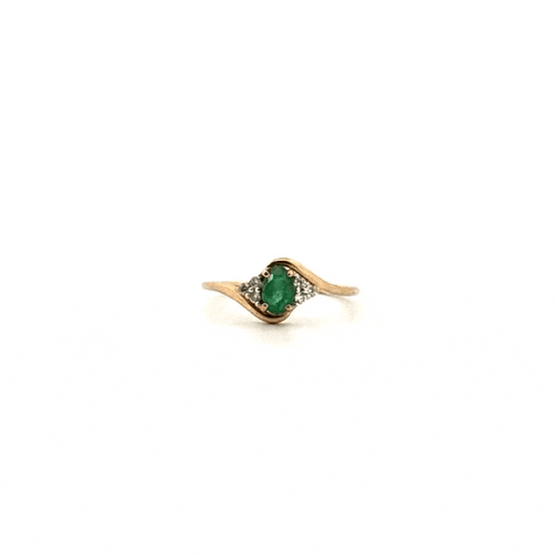 Bague 54 Solitaire Or Jaune & Émeraude 58 Facettes 40-GS33675