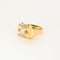 Bague 55 Bague Tank or jaune et diamants 58 Facettes LIS1935