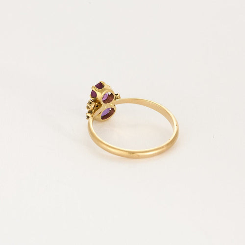 Bague 55 Bagur or jaune, saphirs roses et diamants 58 Facettes ALB1643