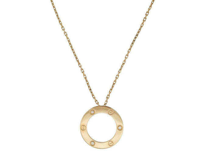 Collier collier CARTIER love 3 diamants 45 en or jaune 58 Facettes 264415