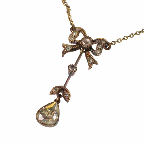 Pendentif Pendentif victorien en diamant arc et poire des années 1890 58 Facettes 24086-0163