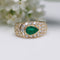 Bague 52 Bague jonc diamants et émeraude taillée en poire 58 Facettes 24-135