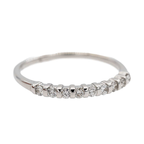 Bague 53 Bague Demi alliance Or blanc Diamant 58 Facettes 2916895CN