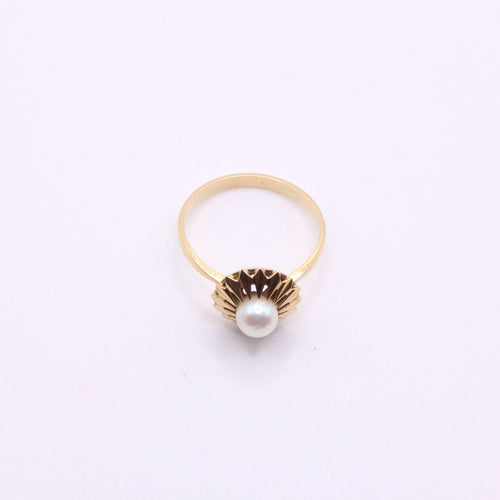 Bague 56 Bague perle blanche décor de palmettes 58 Facettes