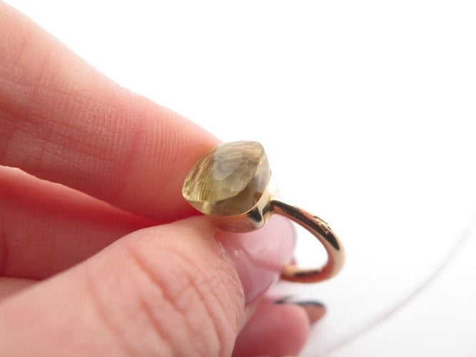 Bague 51 bague POMELLATO nudo classic en or jaune quartz citron 58 Facettes 259597