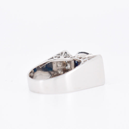 Bague 56 Bague Tank Art Déco Or, Saphir et Diamants 58 Facettes 365