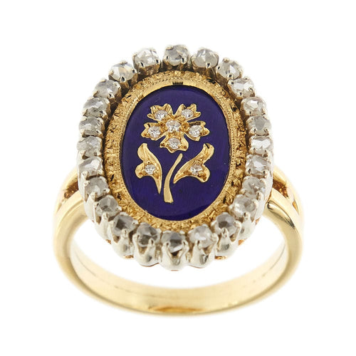 Bague Bague émaillée avec diamants 58 Facettes 35605