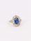 Bague 50 Bague marguerite ancienne or rose saphir coussin diamants 58 Facettes 1040.9