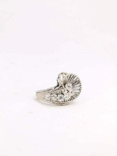 Bague 52 Bague tourbillon or blanc diamants 1 ct 58 Facettes J299
