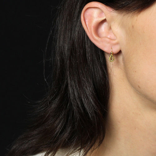 Boucles d'oreilles Boucles d'oreilles anciennes dormeuses or jaune 58 Facettes 18-190A