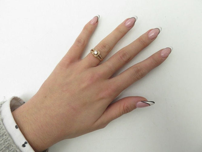 Bague 51 bague MAUBOUSSIN solitaire chance of love n2 or rose & diamants 58 Facettes 259528