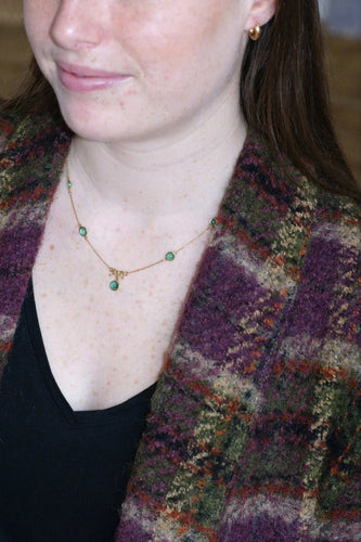 Collier Collier noeud or et cabochons émeraude 58 Facettes