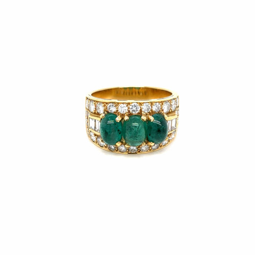 BULGARi - Bague Trombino en or et diamants émeraude, années 1970