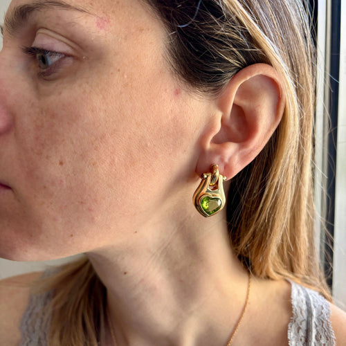 Boucles d'oreilles Boucles d'oreilles Bulgari en or jaune 18 carats avec péridot et rubis 58 Facettes