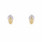 Boucles d'oreilles feuilles diamants or jaune