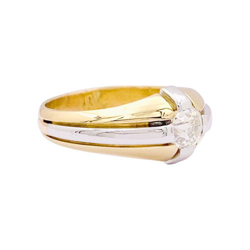 Bague 60 Bague vintage platine, or jaune, diamant. 58 Facettes 33990