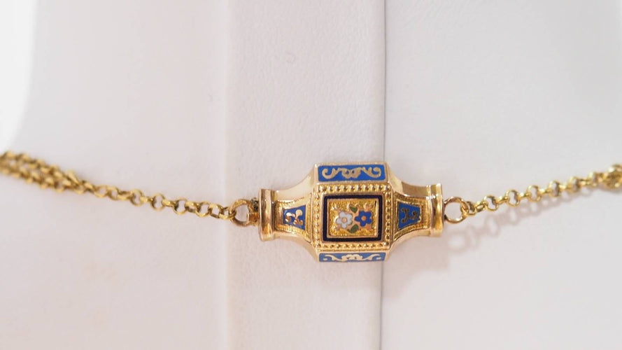 Collier Collier esclave du XIXème siècle en or émaillé et perles fines 58 Facettes 32174