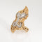 Bague 49 Bague initiale en or jaune et diamants style vintage des années 70 avec lettre L 58 Facettes G14086